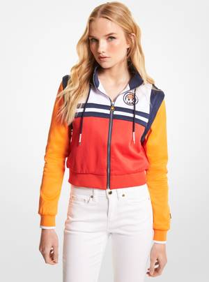 Women's MK X ellesse Color-Block Cotton Blend Zip-Up Jacket
